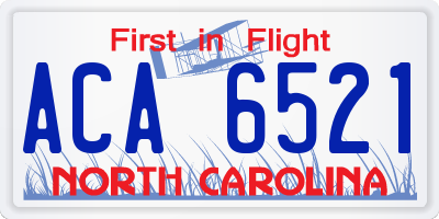 NC license plate ACA6521