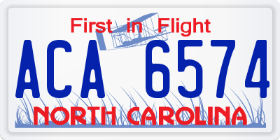 NC license plate ACA6574