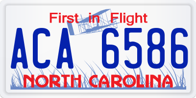 NC license plate ACA6586
