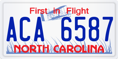 NC license plate ACA6587