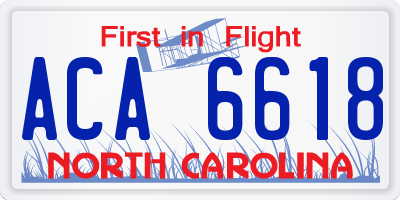 NC license plate ACA6618
