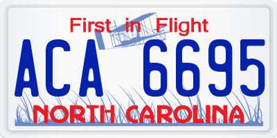 NC license plate ACA6695
