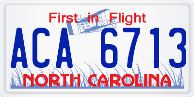 NC license plate ACA6713