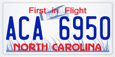 NC license plate ACA6950