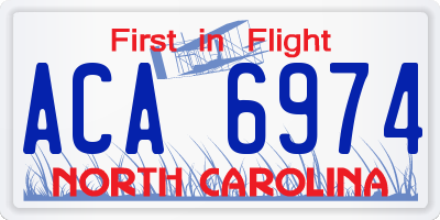 NC license plate ACA6974
