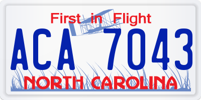 NC license plate ACA7043