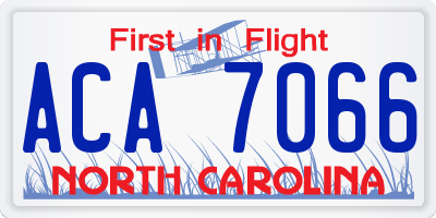 NC license plate ACA7066