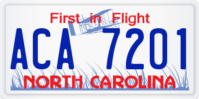 NC license plate ACA7201