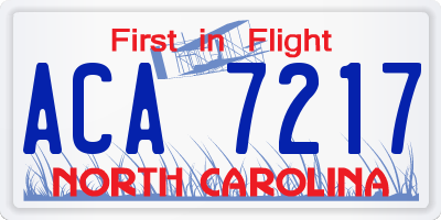 NC license plate ACA7217