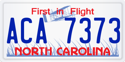 NC license plate ACA7373