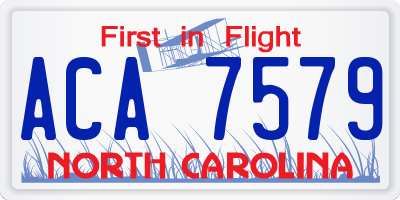 NC license plate ACA7579