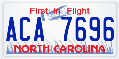 NC license plate ACA7696