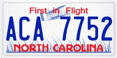 NC license plate ACA7752