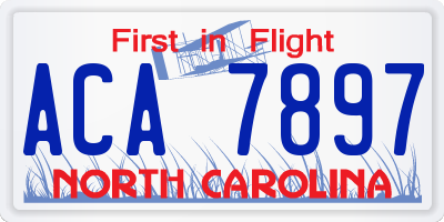 NC license plate ACA7897