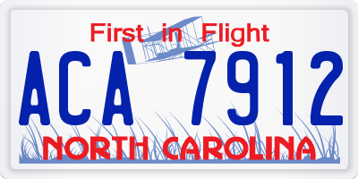 NC license plate ACA7912