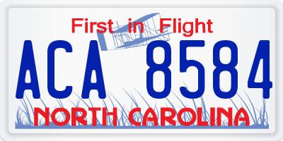 NC license plate ACA8584