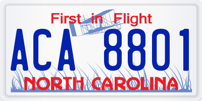 NC license plate ACA8801