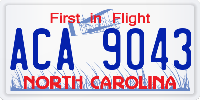NC license plate ACA9043