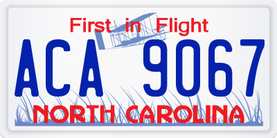 NC license plate ACA9067