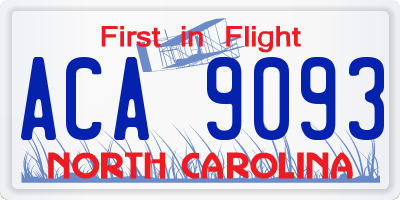 NC license plate ACA9093