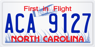 NC license plate ACA9127