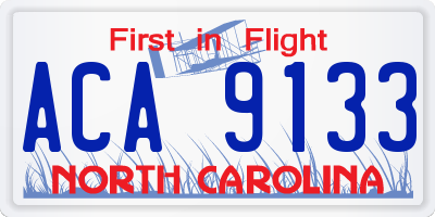 NC license plate ACA9133