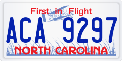 NC license plate ACA9297