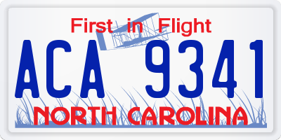 NC license plate ACA9341