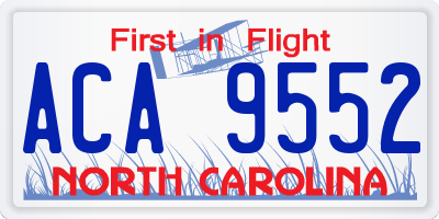 NC license plate ACA9552