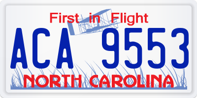 NC license plate ACA9553