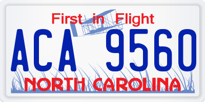 NC license plate ACA9560