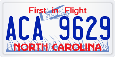 NC license plate ACA9629