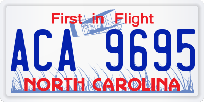 NC license plate ACA9695