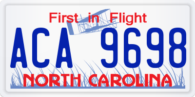 NC license plate ACA9698