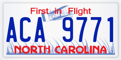NC license plate ACA9771