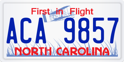 NC license plate ACA9857