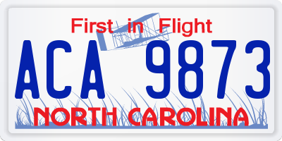 NC license plate ACA9873