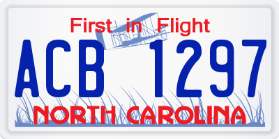 NC license plate ACB1297