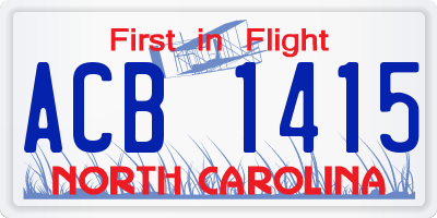 NC license plate ACB1415