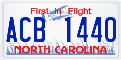 NC license plate ACB1440