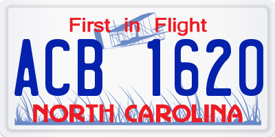 NC license plate ACB1620