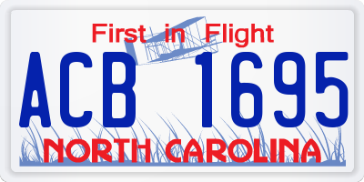 NC license plate ACB1695