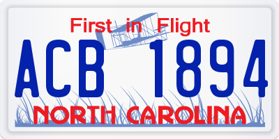 NC license plate ACB1894