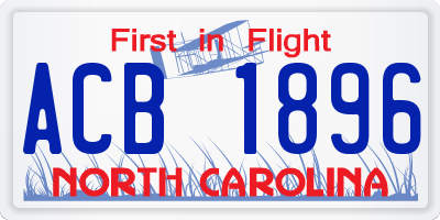 NC license plate ACB1896