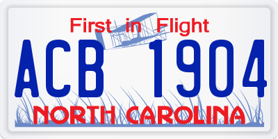 NC license plate ACB1904