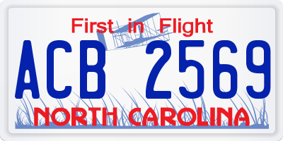 NC license plate ACB2569