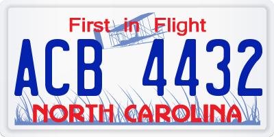 NC license plate ACB4432