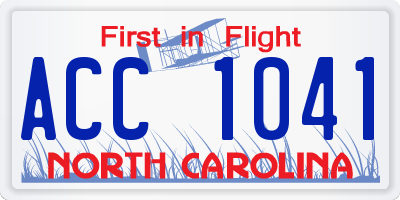 NC license plate ACC1041
