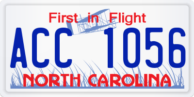 NC license plate ACC1056