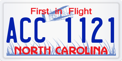 NC license plate ACC1121